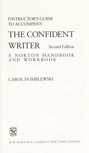 Instructor's guide to accompany the confident writer