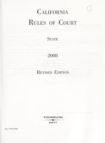 California rules of court 2008