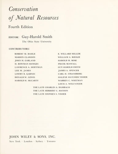 Conservation of natural resources