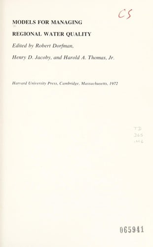 Models for managing regional water quality