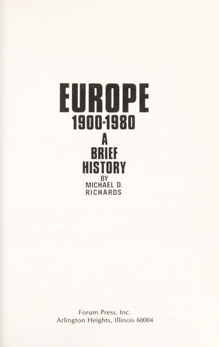 Europe, 1900-1980