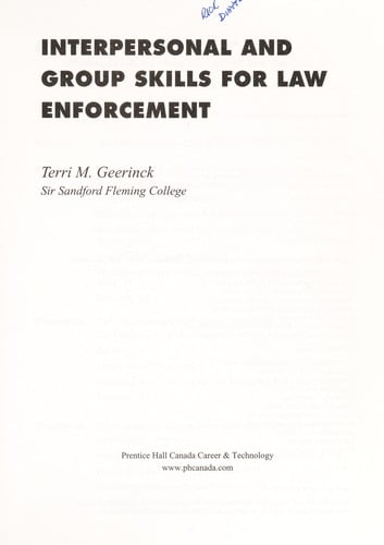 Interpersonal and group skills for law enforcement