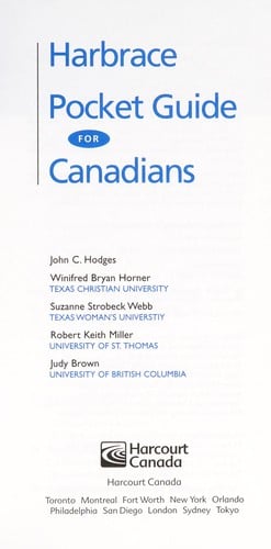 Harbrace pocket guide for Canadians