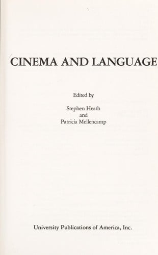 Cinema and language