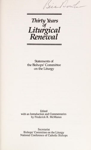 Thirty years of liturgical renewal
