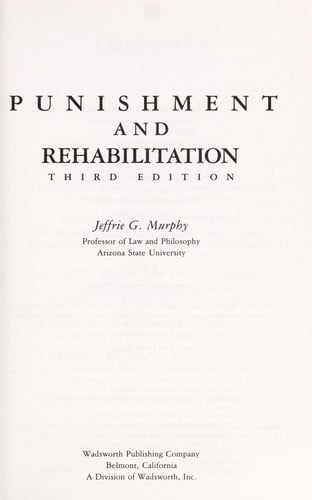 Punishment and rehabilitation