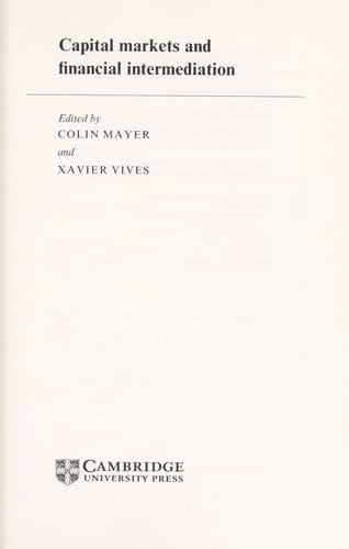 Capital markets and financial intermediation