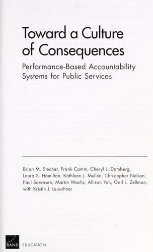 Toward a culture of consequences