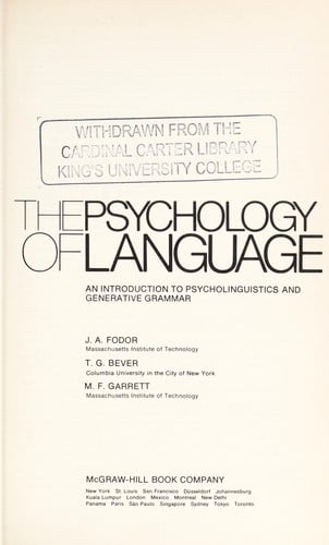 The psychology of language