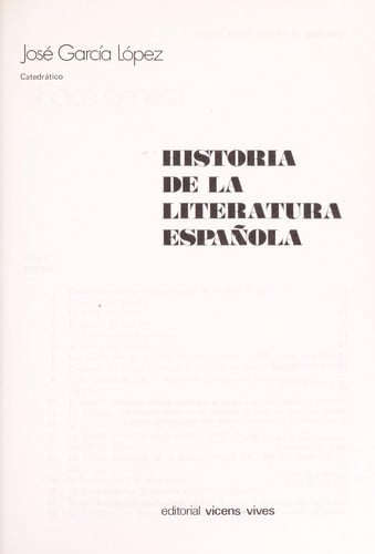 Historia de la literatura española