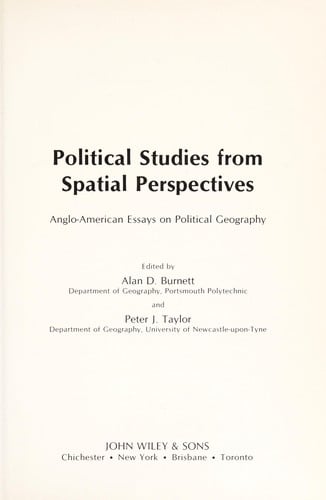 Political studies from spatial perspectives