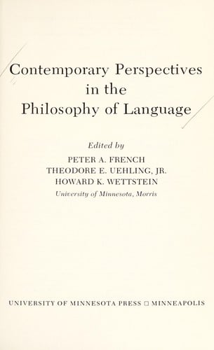 Contemporary perspectives in the philosophy of language