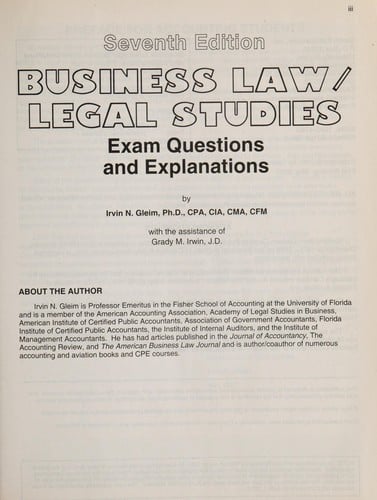 Business law/legal studies