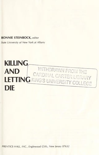 Killing and letting die