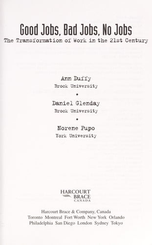 Good jobs, bad jobs, no jobs