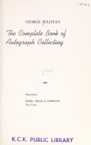 The complete book of autograph collecting