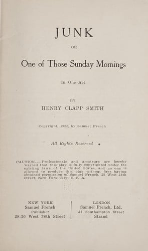 Junk, or one of those Sunday mornings