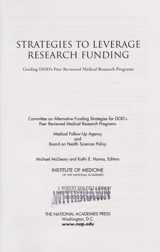 Strategies to leverage research funding