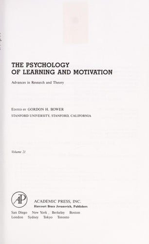 The Psychology of Learning and Motivation, 21