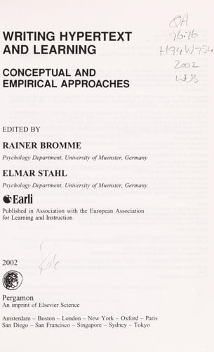 Writing hypertext and learning