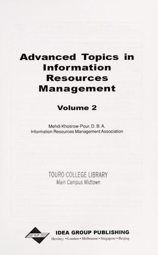 Advanced topics in information resources management