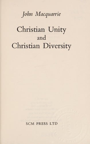 Christian unity and Christian diversity