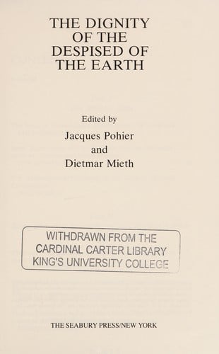 The dignity of the despised of the earth
