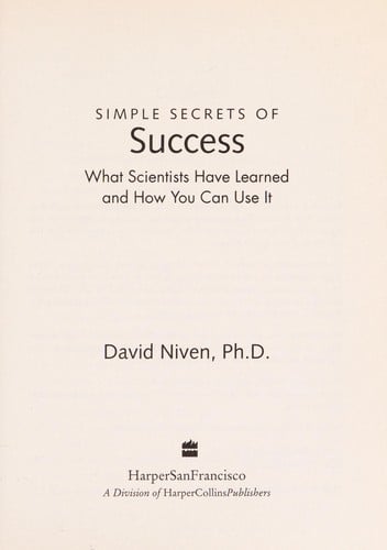Simple secrets of success