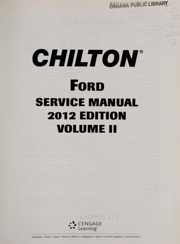 Chilton Ford service manual 2012