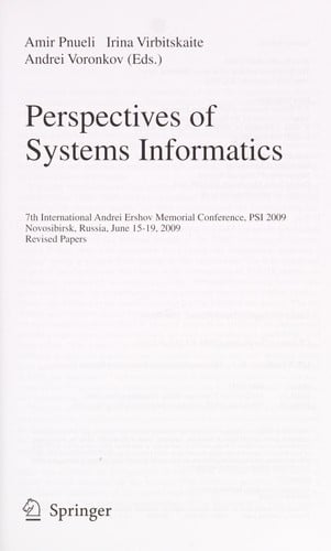 Perspectives of Systems Informatics