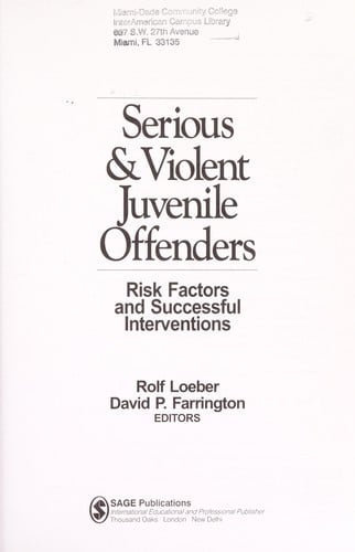 Serious & violent juvenile offenders