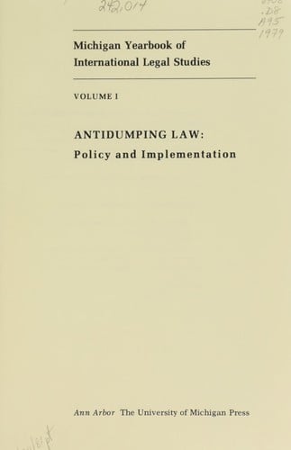 Antidumping law, policy and implementation