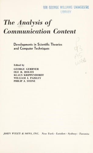 The Analysis of communication content