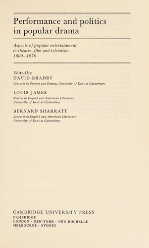 Performance and politics in popular drama