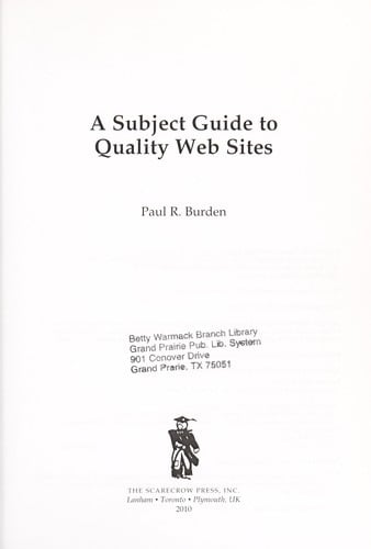 A subject guide to quality Web sites