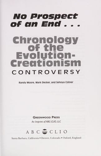 Chronology of the evolution-creationism controversy