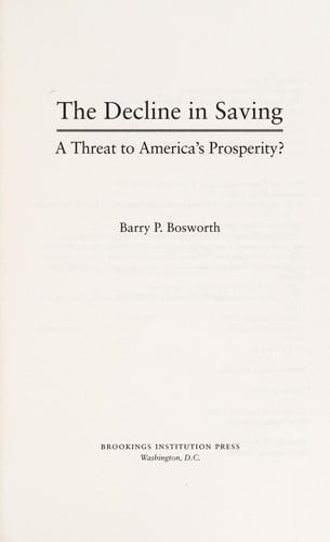 The decline in saving