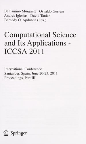 Computational Science and Its Applications - ICCSA 2011
