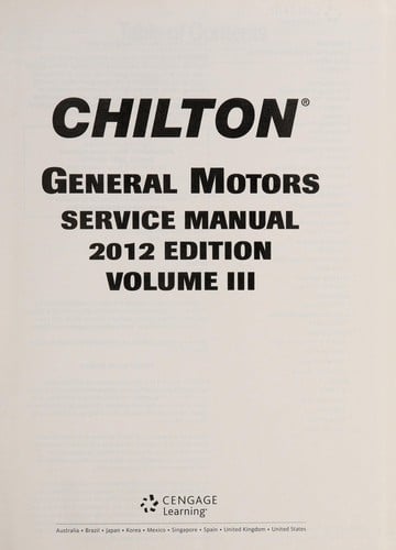 Chilton General Motors service manual 2012