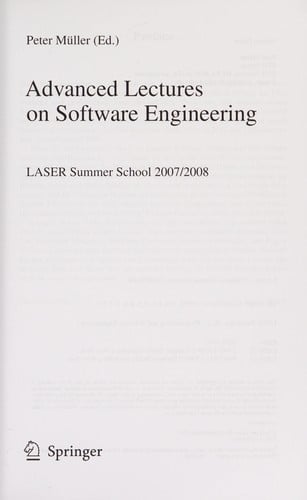 Advanced lectures on software engineering