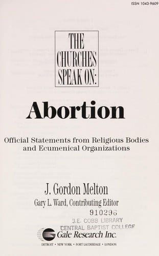 The Churches speak on--abortion