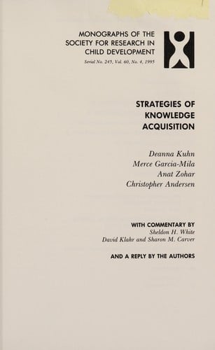 Strategies of knowledge acquisition