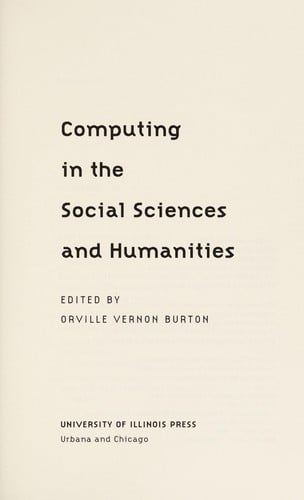 Computing in the social sciences and humanities