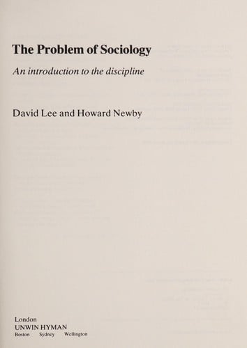 The Problem of sociology