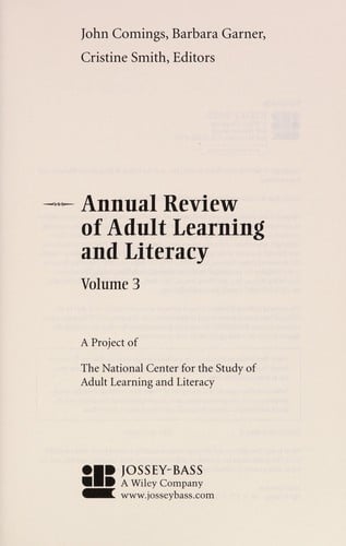 The Annual review of adult learning and literacy