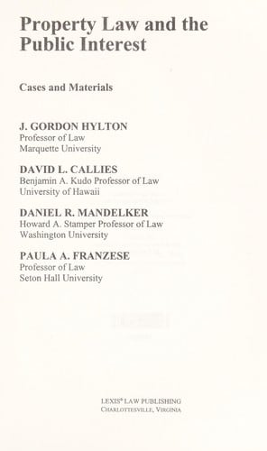 Property law and the public interest