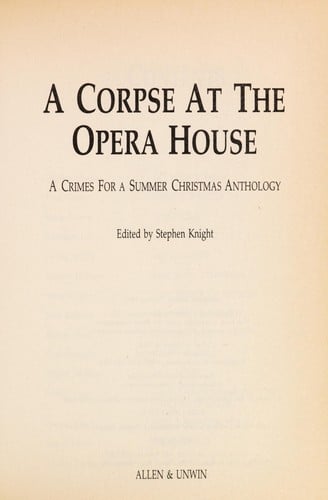 A corpse at the opera house