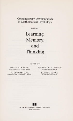 Contemporary developments in mathematical psychology