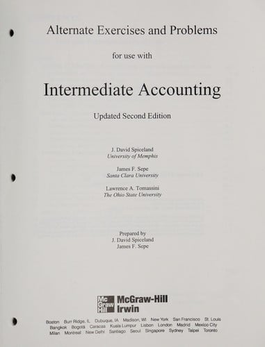 Alternate exercises and problems for use with Intermediate accounting, updated second edition