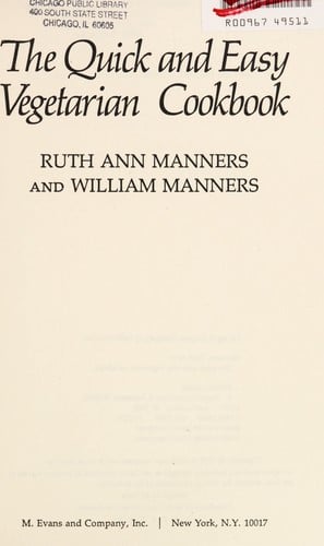 Quick and easy vegetarian cookbook